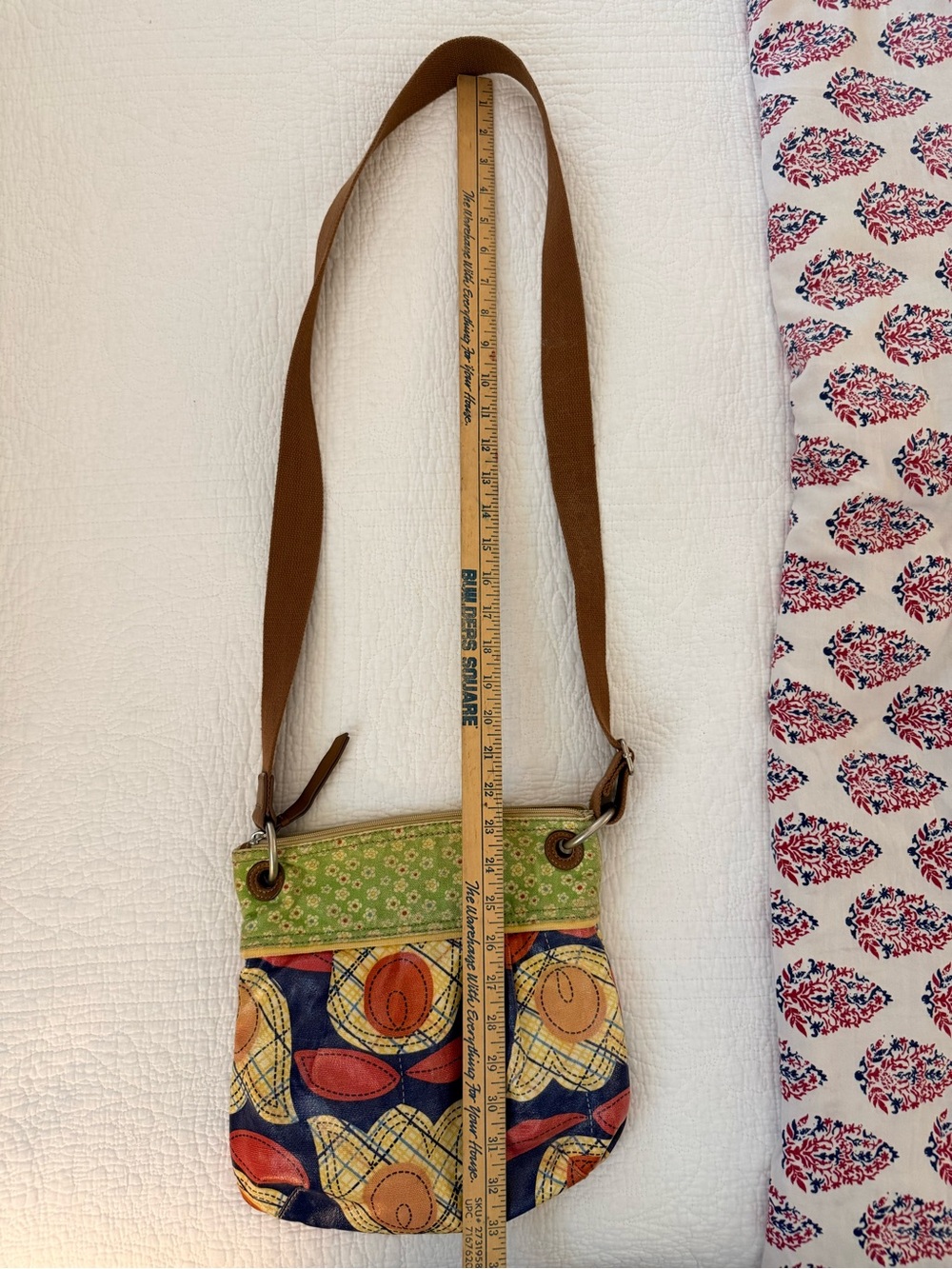 Vintage Fossil Green & Multicolor Crossbody Shoulder Bag - Picture 5 of 8